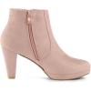 imageAllegra K Womens Side Zip Low Platform Chunky Heel Ankle BootiesDust Pink