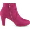imageAllegra K Womens Side Zip Low Platform Chunky Heel Ankle BootiesHot Pink