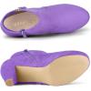 imageAllegra K Womens Side Zip Low Platform Chunky Heel Ankle BootiesLight Purple