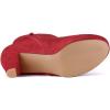 imageAllegra K Womens Side Zip Low Platform Chunky Heel Ankle BootiesRed