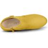 imageAllegra K Womens Side Zip Low Platform Chunky Heel Ankle BootiesYellow