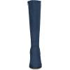 imageAllegra K Womens Side Zipper Chunky Heel Knee High Navy Blue Boots 9 M US 