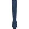 imageAllegra K Womens Side Zipper Chunky Heel Knee High Navy Blue Boots 9 M US 
