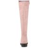 imageAllegra K Womens Side Zipper Chunky Heels Knee High BootsDust Pink