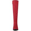 imageAllegra K Womens Side Zipper Chunky Heels Knee High BootsRed