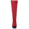 imageAllegra K Womens Side Zipper Chunky Heels Knee High BootsRed