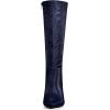 imageAllegra K Womens Sparkle Glitter Pointy Toe Stiletto Heel Knee High BootsDeep Blue