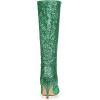 imageAllegra K Womens Sparkle Glitter Pointy Toe Stiletto Heel Knee High BootsGreen