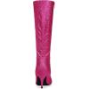 imageAllegra K Womens Sparkle Glitter Pointy Toe Stiletto Heel Knee High BootsHot Pink