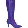 imageAllegra K Womens Sparkle Glitter Pointy Toe Stiletto Heel Knee High BootsPurple