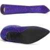 imageAllegra K Womens Sparkle Glitter Pointy Toe Stiletto Heel Knee High BootsPurple