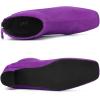 imageAllegra K Womens Square Toe Back Zip Chunky Low Heels Ankle BootiesDark Purple