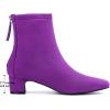 imageAllegra K Womens Square Toe Back Zip Chunky Low Heels Ankle BootiesDark Purple