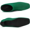imageAllegra K Womens Square Toe Back Zip Chunky Low Heels Ankle BootiesGreen