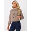 imageAllegra K Womens Turn Down Collar Long Sleeve Single Breasted Outwear Winter Pea CoatDark Beige