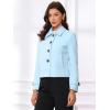 imageAllegra K Womens Turn Down Collar Long Sleeve Single Breasted Outwear Winter Pea CoatLight Blue