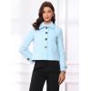 imageAllegra K Womens Turn Down Collar Long Sleeve Single Breasted Outwear Winter Pea CoatLight Blue