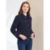 imageAllegra K Womens Turn Down Collar Long Sleeve Single Breasted Outwear Winter Pea CoatNavy Blue