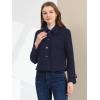 imageAllegra K Womens Turn Down Collar Long Sleeve Single Breasted Outwear Winter Pea CoatNavy Blue