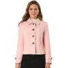 imageAllegra K Womens Turn Down Collar Long Sleeve Single Breasted Outwear Winter Pea CoatPink