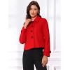 imageAllegra K Womens Turn Down Collar Long Sleeve Single Breasted Outwear Winter Pea CoatRed