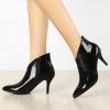 imageAllegra K Womens V Shape Pointed Toe Stiletto Heel Ankle BootsBlack