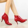 imageAllegra K Womens V Shape Pointed Toe Stiletto Heel Ankle BootsRed