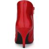 imageAllegra K Womens V Shape Pointed Toe Stiletto Heel Ankle BootsRed