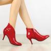 imageAllegra K Womens V Shape Pointed Toe Stiletto Heel Ankle BootsRed