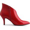imageAllegra K Womens V Shape Pointed Toe Stiletto Heel Ankle BootsRed