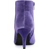 imageAllegra K Womens Velvet Pointy Toe Stiletto Heels Ankle BootsPurple