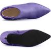 imageAllegra K Womens Velvet Pointy Toe Stiletto Heels Ankle BootsPurple