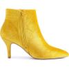 imageAllegra K Womens Velvet Pointy Toe Stiletto Heels Ankle BootsYellow