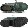 imageAllegra K Womens Zip Chunky Heel Platform Ankle Combat BootsDark Green