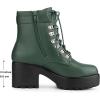 imageAllegra K Womens Zip Chunky Heel Platform Ankle Combat BootsDark Green