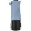 imageAllegra K Womens Zip Chunky Heel Platform Ankle Combat BootsDenim Blue