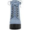 imageAllegra K Womens Zip Chunky Heel Platform Ankle Combat BootsDenim Blue