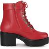 imageAllegra K Womens Zip Chunky Heel Platform Ankle Combat BootsRed