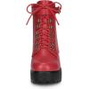 imageAllegra K Womens Zip Chunky Heel Platform Ankle Combat BootsRed
