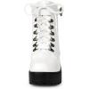 imageAllegra K Womens Zip Chunky Heel Platform Ankle Combat BootsWhite