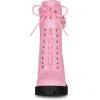 imageAllegra K Womens Zip Platform Chunky Heel Combat BootsPink