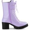 imageAllegra K Womens Zip Platform Chunky Heel Combat BootsPurple