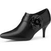 imageAllegra K Flower Stiletto Heels Pointy Toe Ankle Booties for WomenBlack