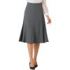 imageAllegra K Midi Skirt for Women Side Zipper High Waist Elegant Flared Flowy A Line Work SkirtsDark Grey