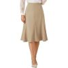 imageAllegra K Midi Skirt for Women Side Zipper High Waist Elegant Flared Flowy A Line Work SkirtsKhaki