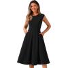 imageAllegra K Wear to Work Office Dress for Womens 2025 Cap Sleeve with Pockets ALine DressBlack