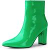 imageAllegra K Womens Chunky Heel Pointed Toe Zipper Ankle BootsGreen