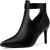 imageAllegra K Womens Cutout Back Zip Stiletto Heel Ankle BootsBlack