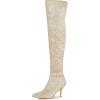 imageAllegra K Womens Glitter Pointed Toe Stiletto Heel Over the Knee Thigh High BootGold