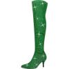 imageAllegra K Womens Glitter Pointed Toe Stiletto Heels Over the Knee High BootsGreen